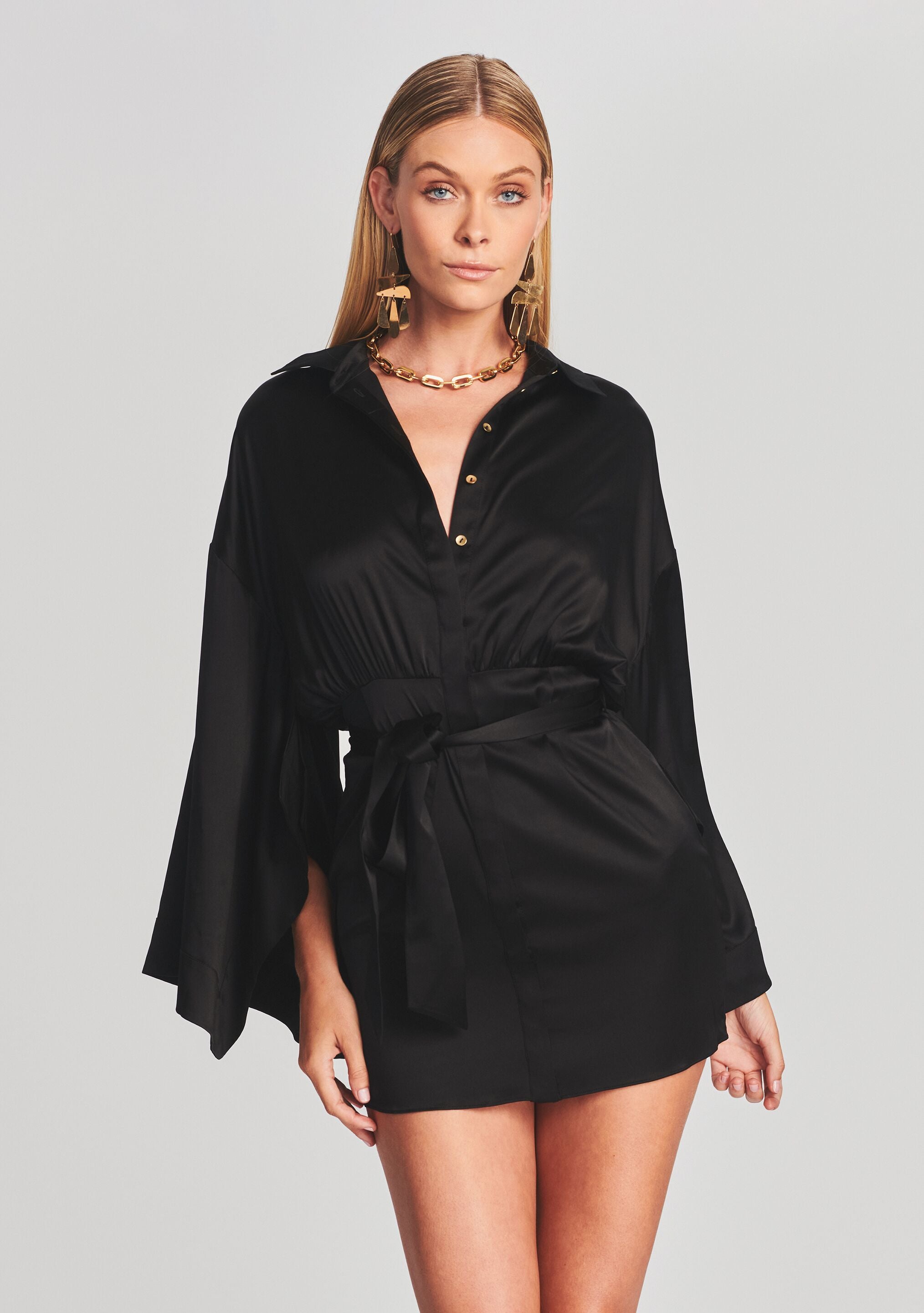 Scottie Silk Dress-Cup Shy