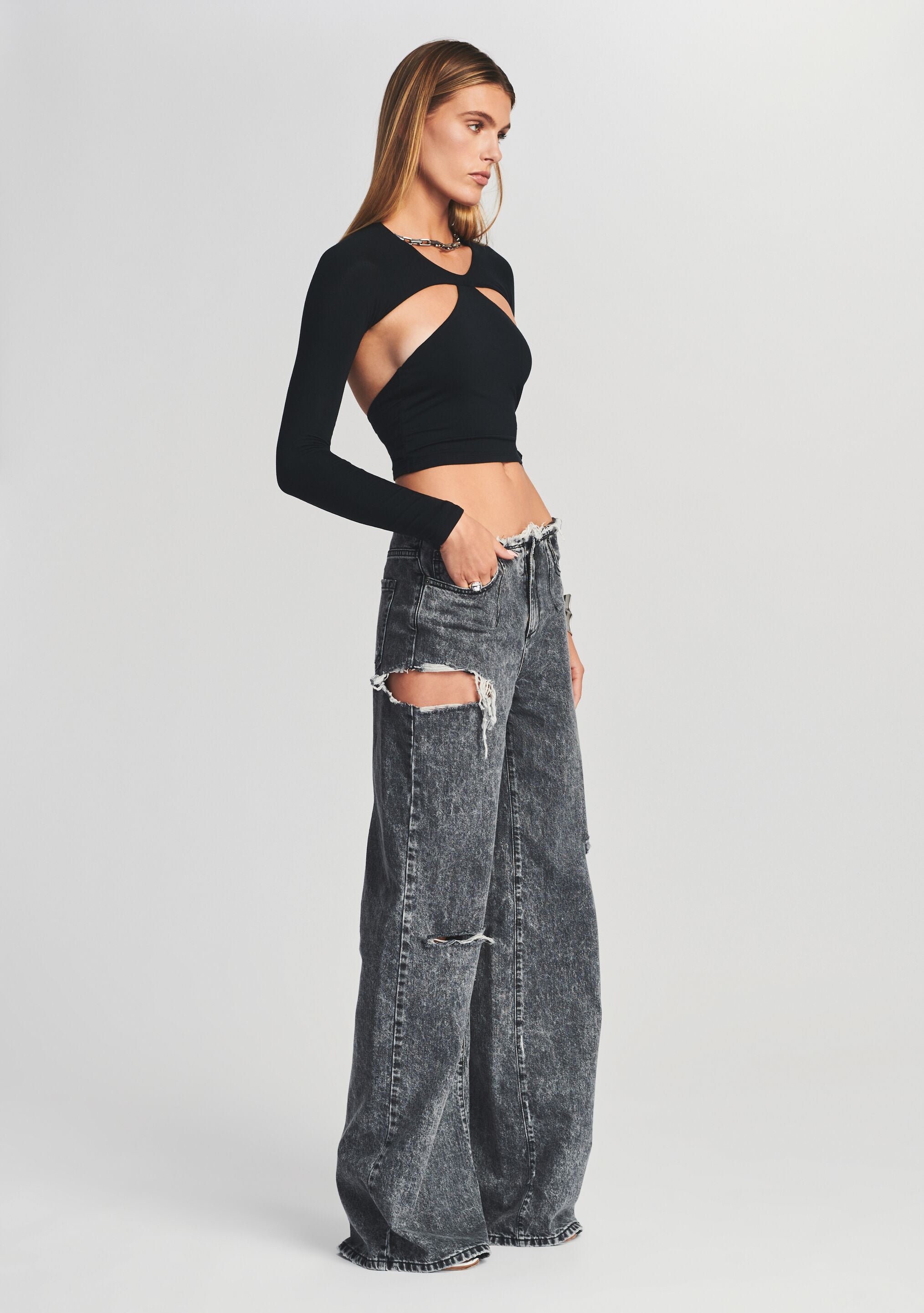 Aston Wide Leg Jean-Cup Shy