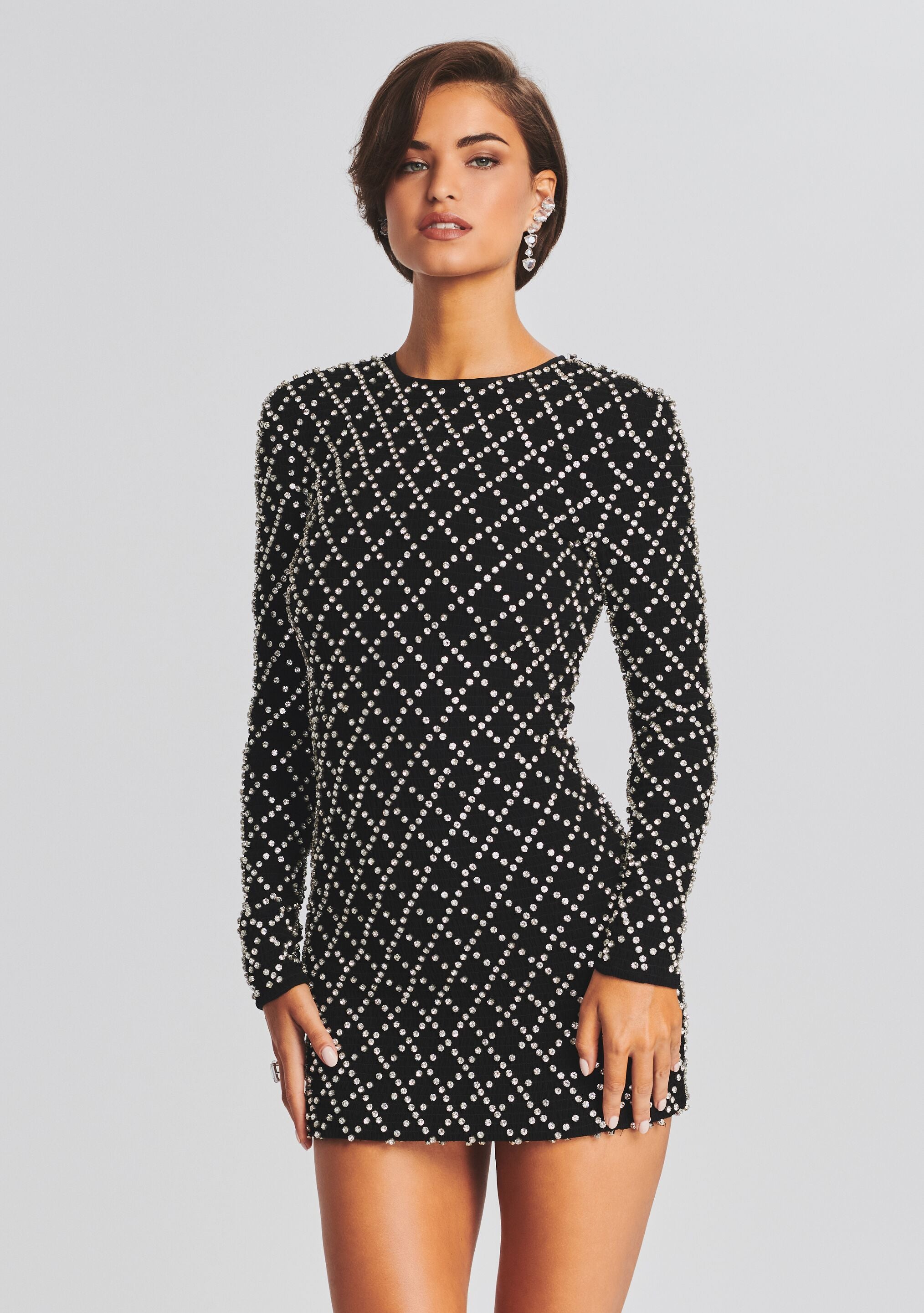 Harlowe Embellished Chiffon Dress-Cup Shy