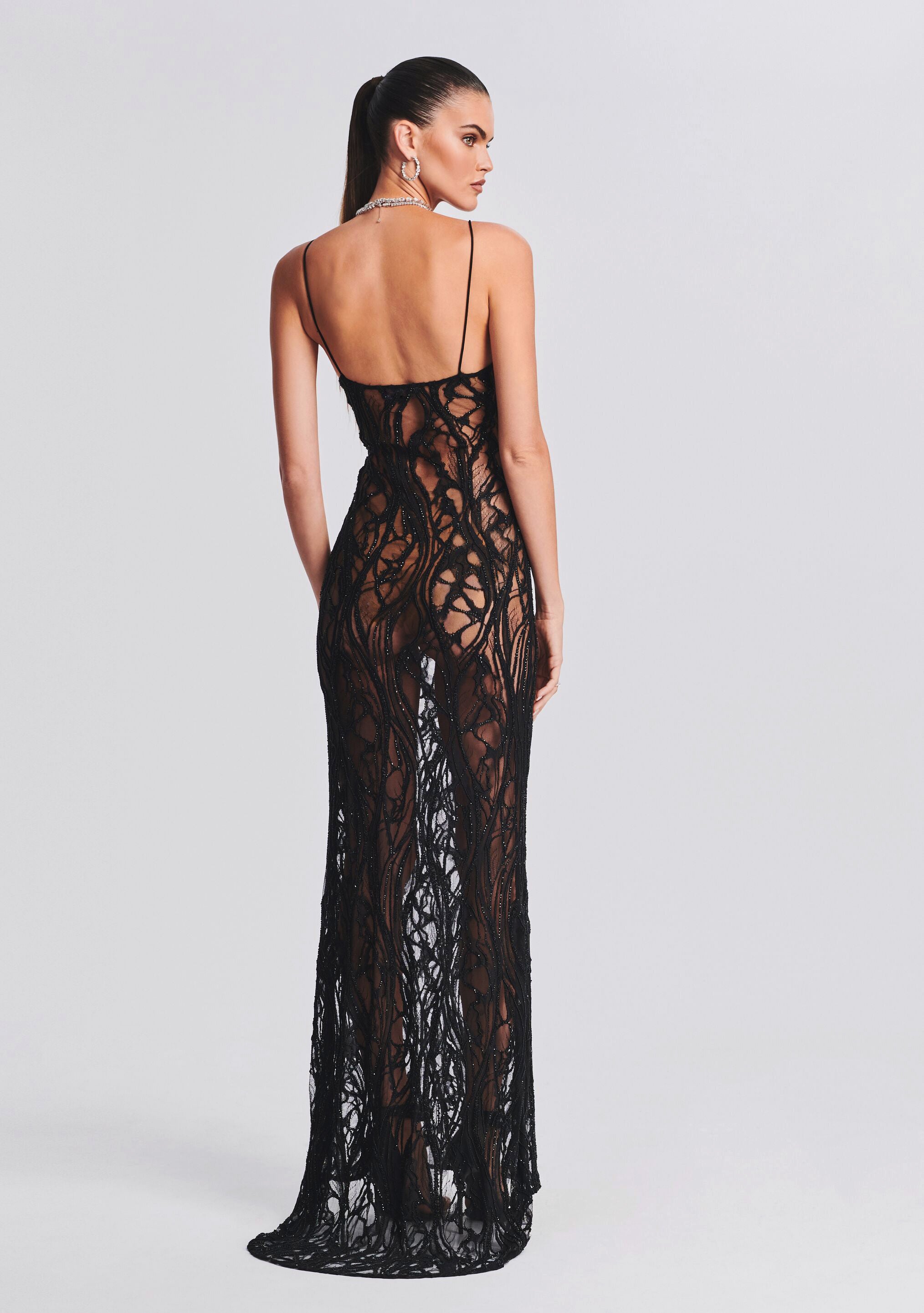 Winnie Embellished Lace Dress-Cup Shy