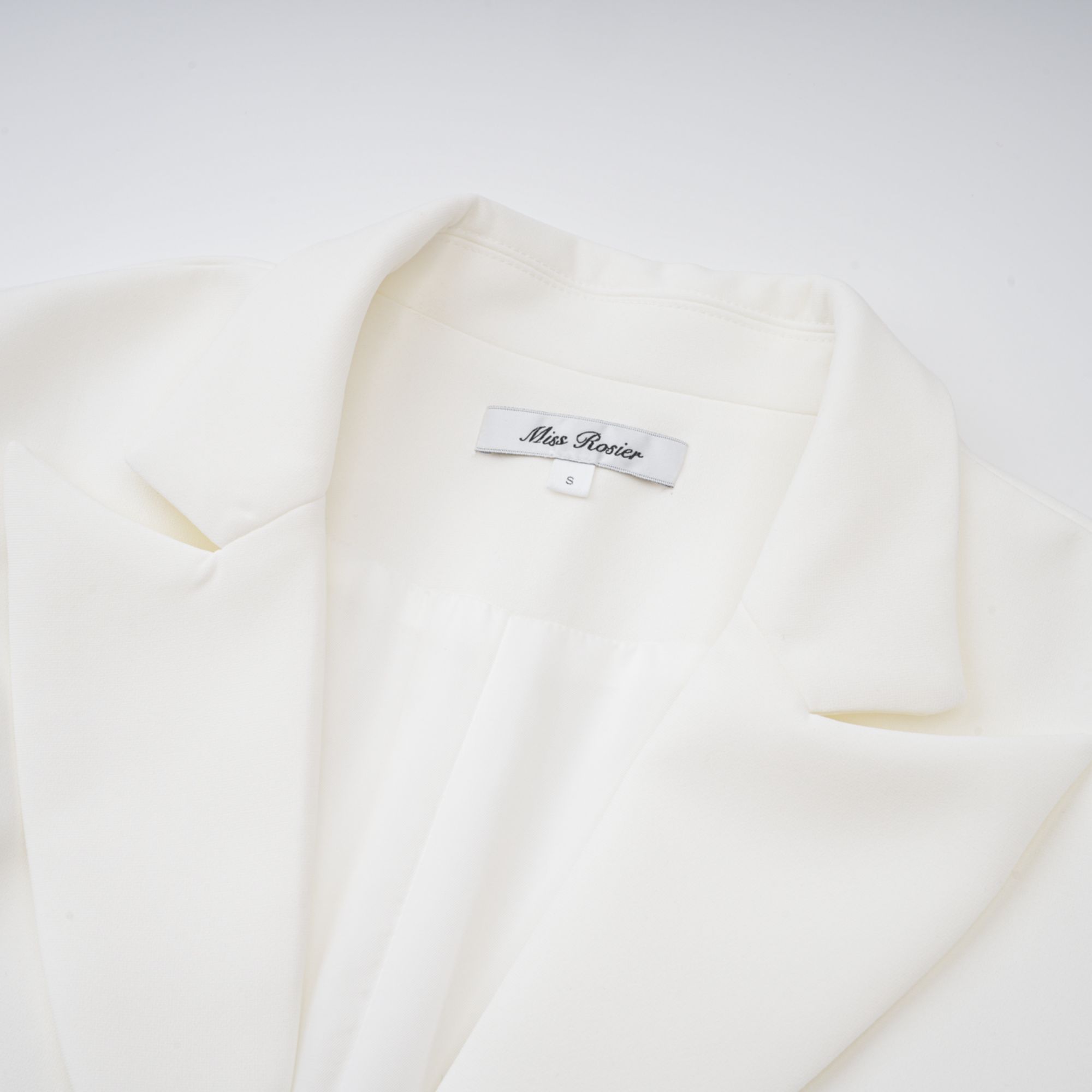 Rosette White Ruched Blazer Mini Dress-Lomanty