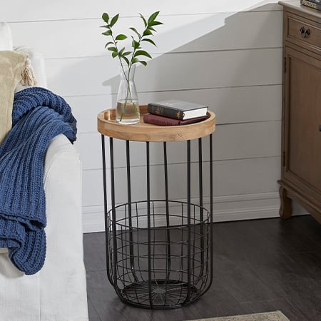 Wire Birdcage Inspired Storage Side Table-Miyaedas