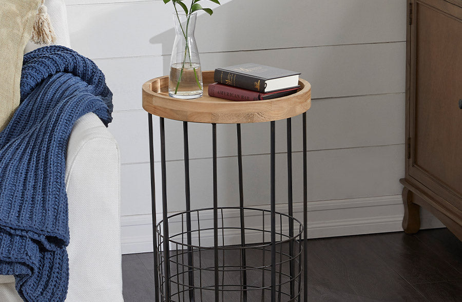 Wire Birdcage Inspired Storage Side Table-Miyaedas