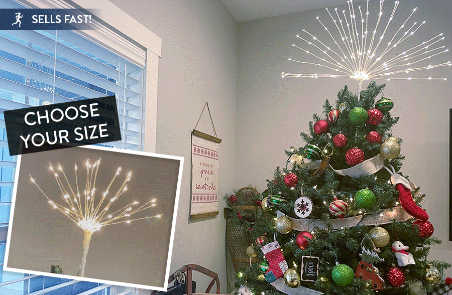 Winter Wonderland LED Starburst Tree Topper, Pick Your Size-Miyaedas