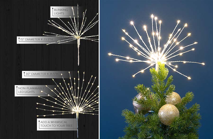 Winter Wonderland LED Starburst Tree Topper, Pick Your Size-Miyaedas
