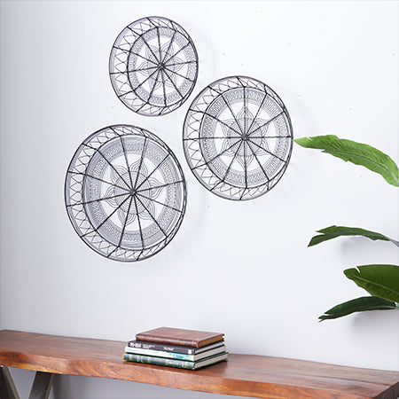Wire Basket Wall Decor, Set of 3-Miyaedas