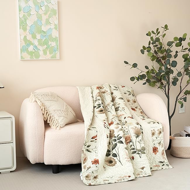 floral victoria garden lap throw blanket for sofa and couch portable warm lightweight