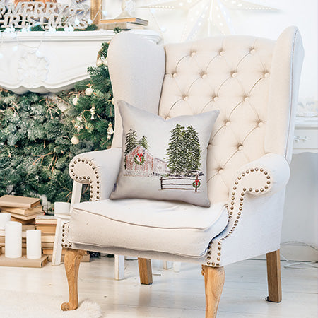 Winter Barn Pillow Case | Handmade in USA-Miyaedas