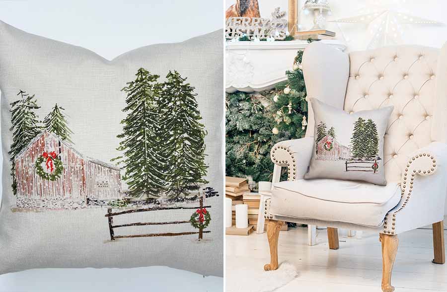 Winter Barn Pillow Case | Handmade in USA-Miyaedas