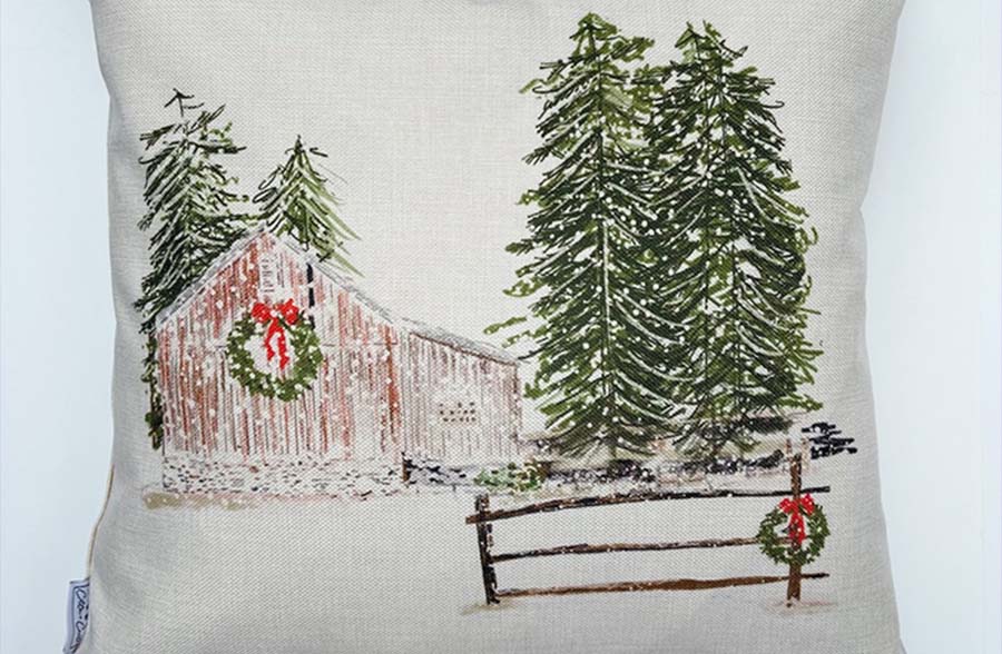 Winter Barn Pillow Case | Handmade in USA-Miyaedas