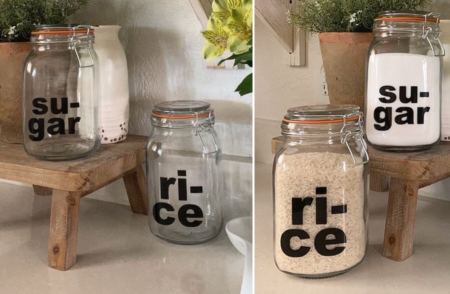 Triomphe France Glass Jar Canisters Set of 2, Pick Your Size | Retro Kitchen-Miyaedas