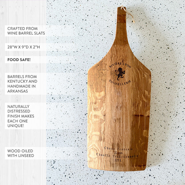 Wine Barrel Wood Charcuterie Board-Miyaedas