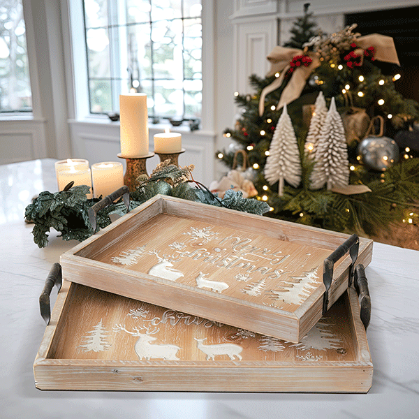 Winter Wonderland Wooden Christmas Tray Set-Miyaedas