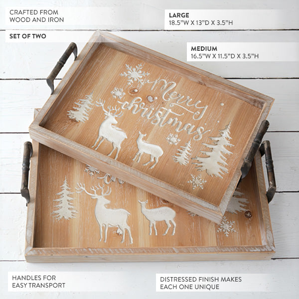 Winter Wonderland Wooden Christmas Tray Set-Miyaedas