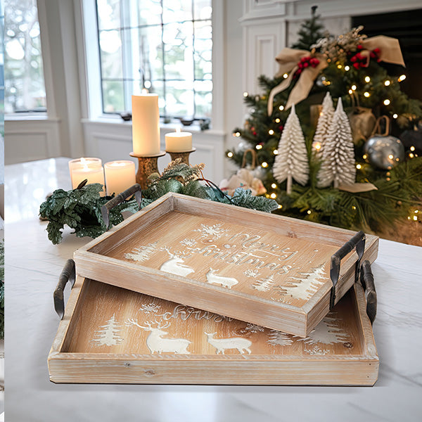 Winter Wonderland Wooden Christmas Tray Set-Miyaedas