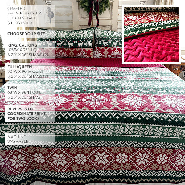 Winter Themed Reversible Quilt Set, Choose Your Size-Miyaedas