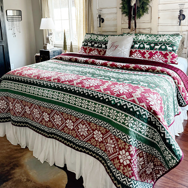 Winter Themed Reversible Quilt Set, Choose Your Size-Miyaedas