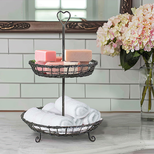 Wire Heart Two-Tier Serving Stand-Miyaedas