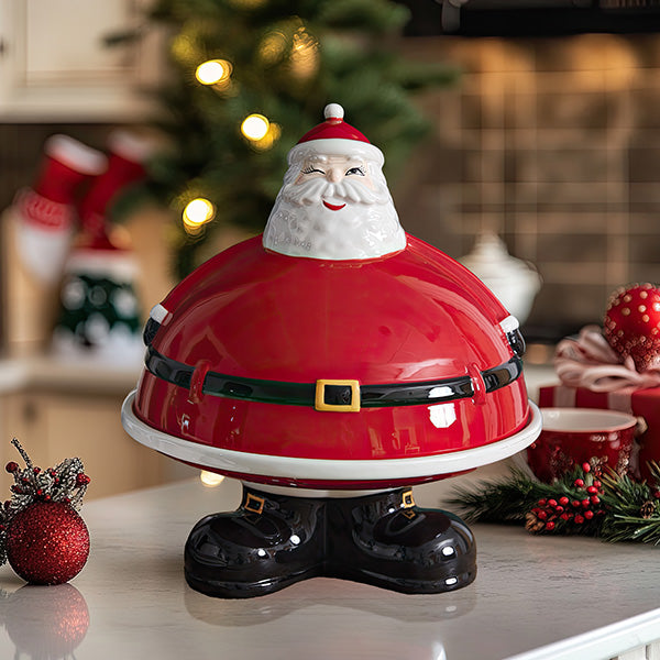 Winking Santa Dessert Stand with Removable Lid-Miyaedas