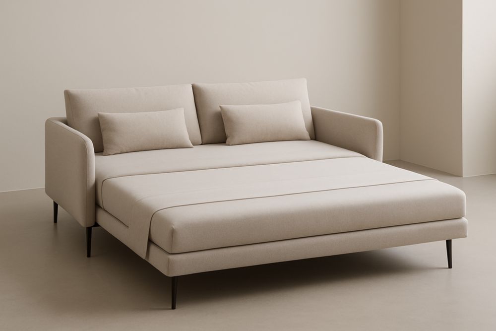 Canapé-lit en tissu Beige