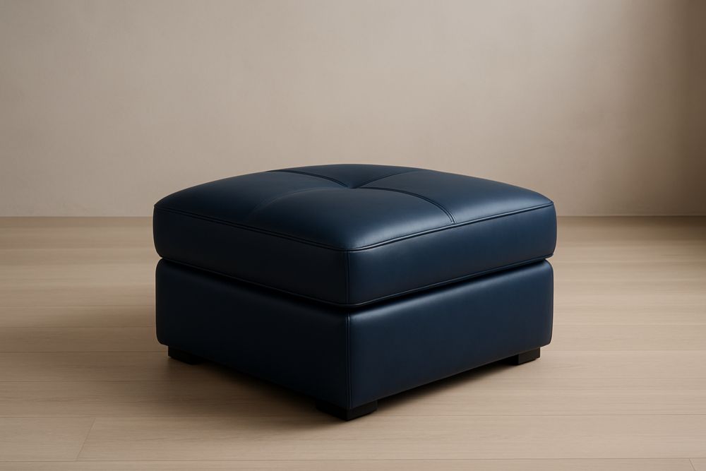 Coussin repose-pied en cuir synthétique Bleu