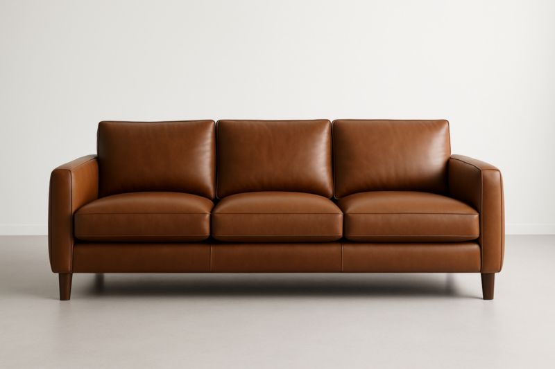Canapé 3 places cuir brun