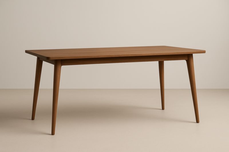 Table à manger rectangulaire en bois de noyer