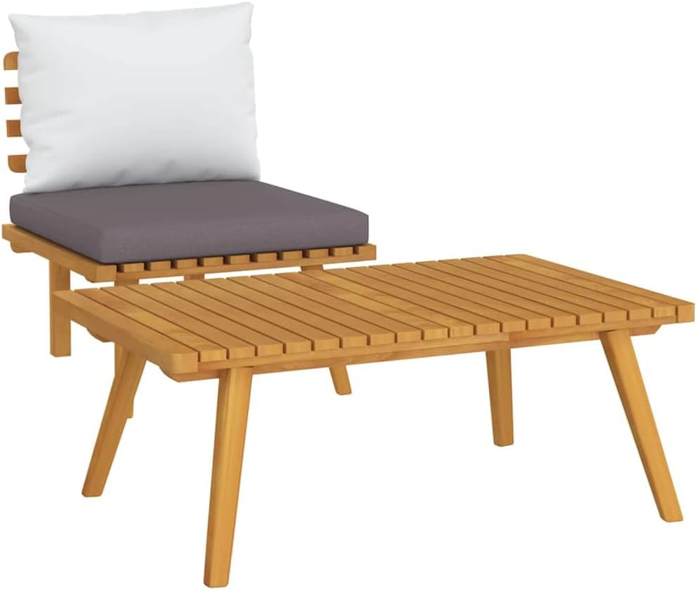 2 Piece Acacia Wood Lounge Set