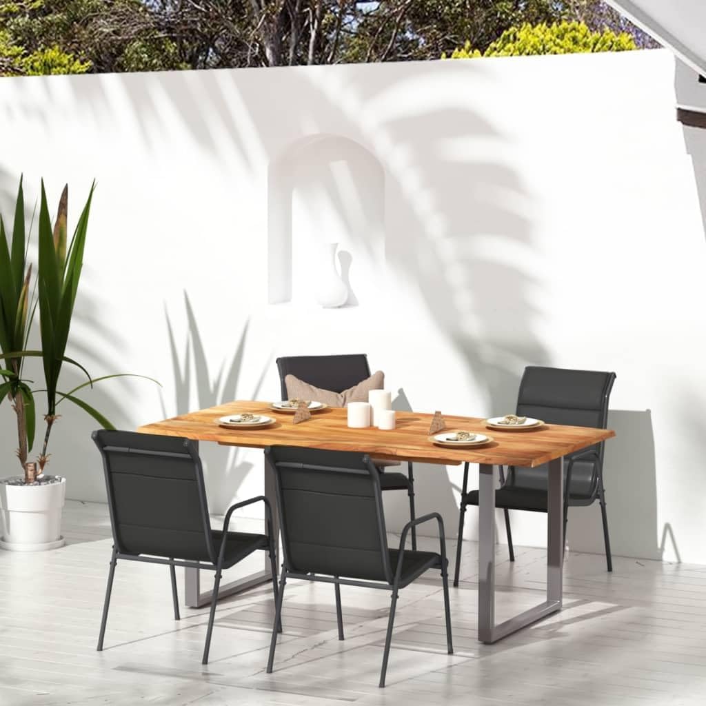 4-Piece Black Patio Chairs