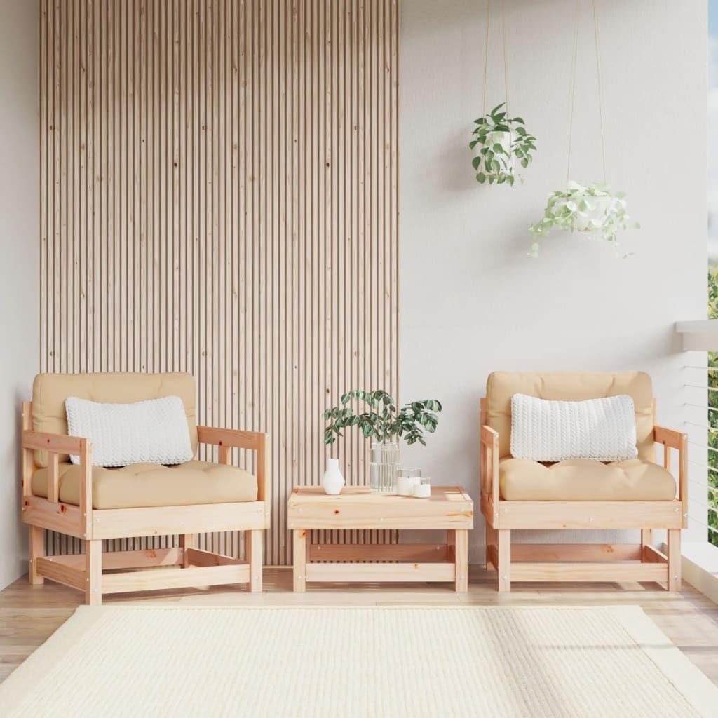 Solid Pine Wood Garden Chair Set