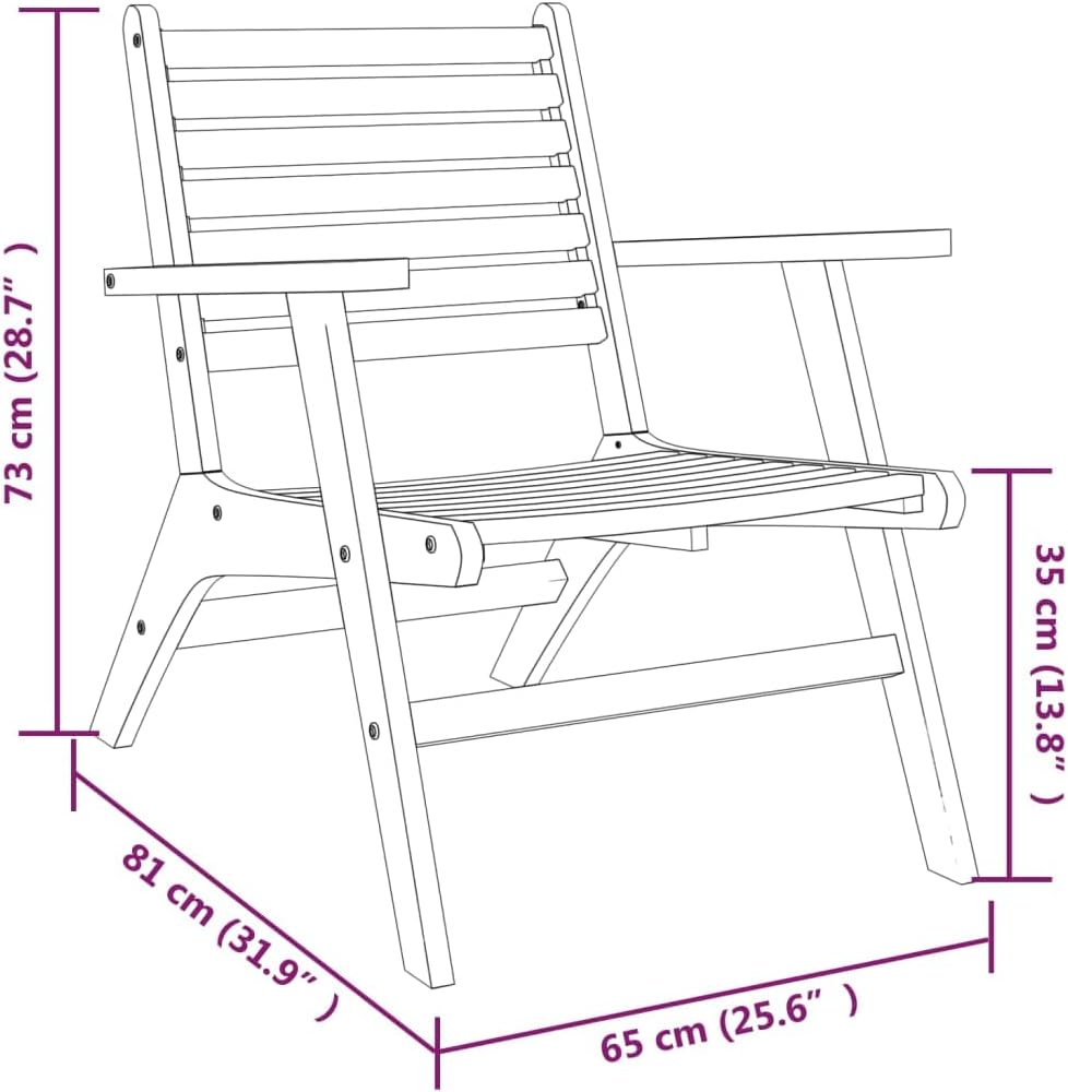 Patio Chairs 2 pcs Solid Acacia Wood