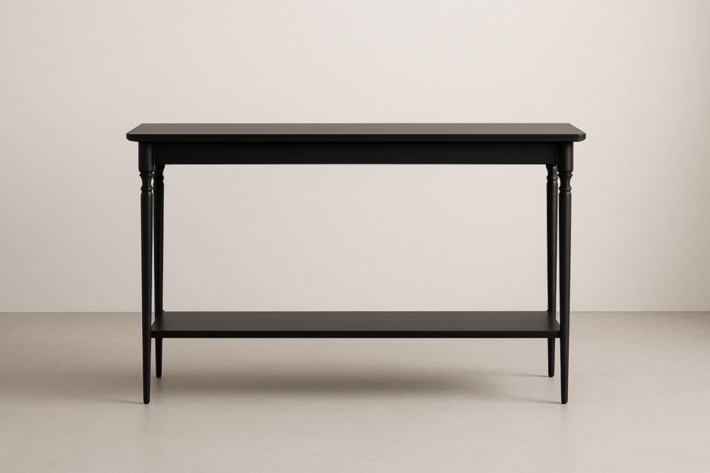 Console en Bois Noir avec Étagère 120x40x80 cm