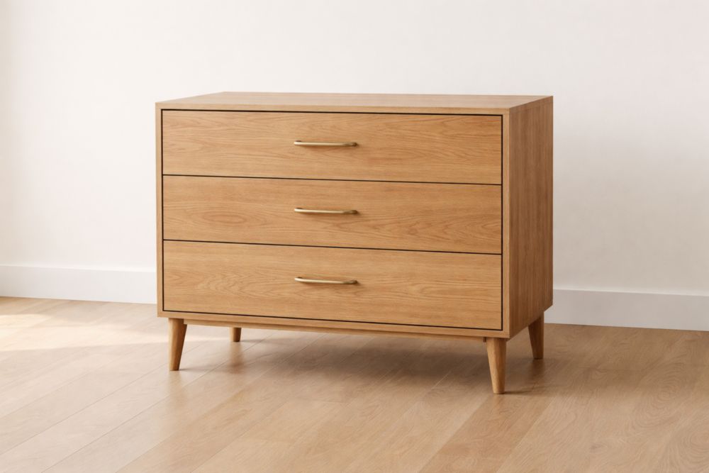 Commode trois tiroirs en chêne