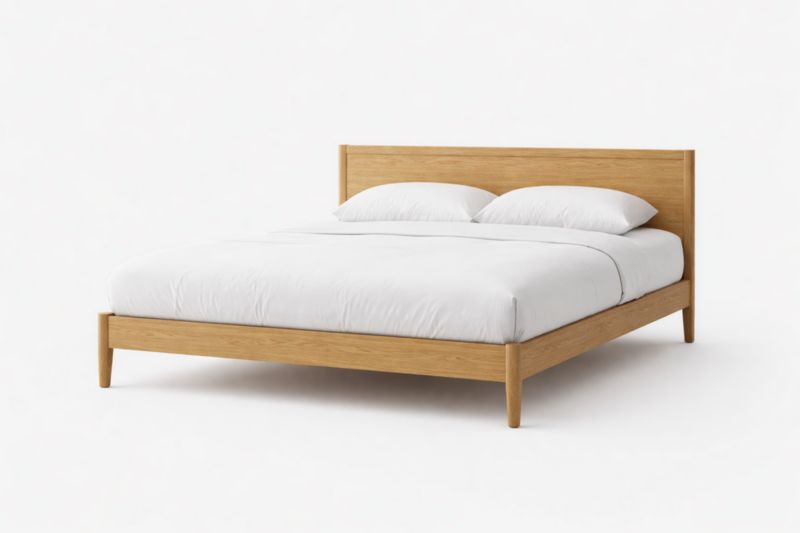 Lit en bois avec matelas et oreillers 200x160 cm