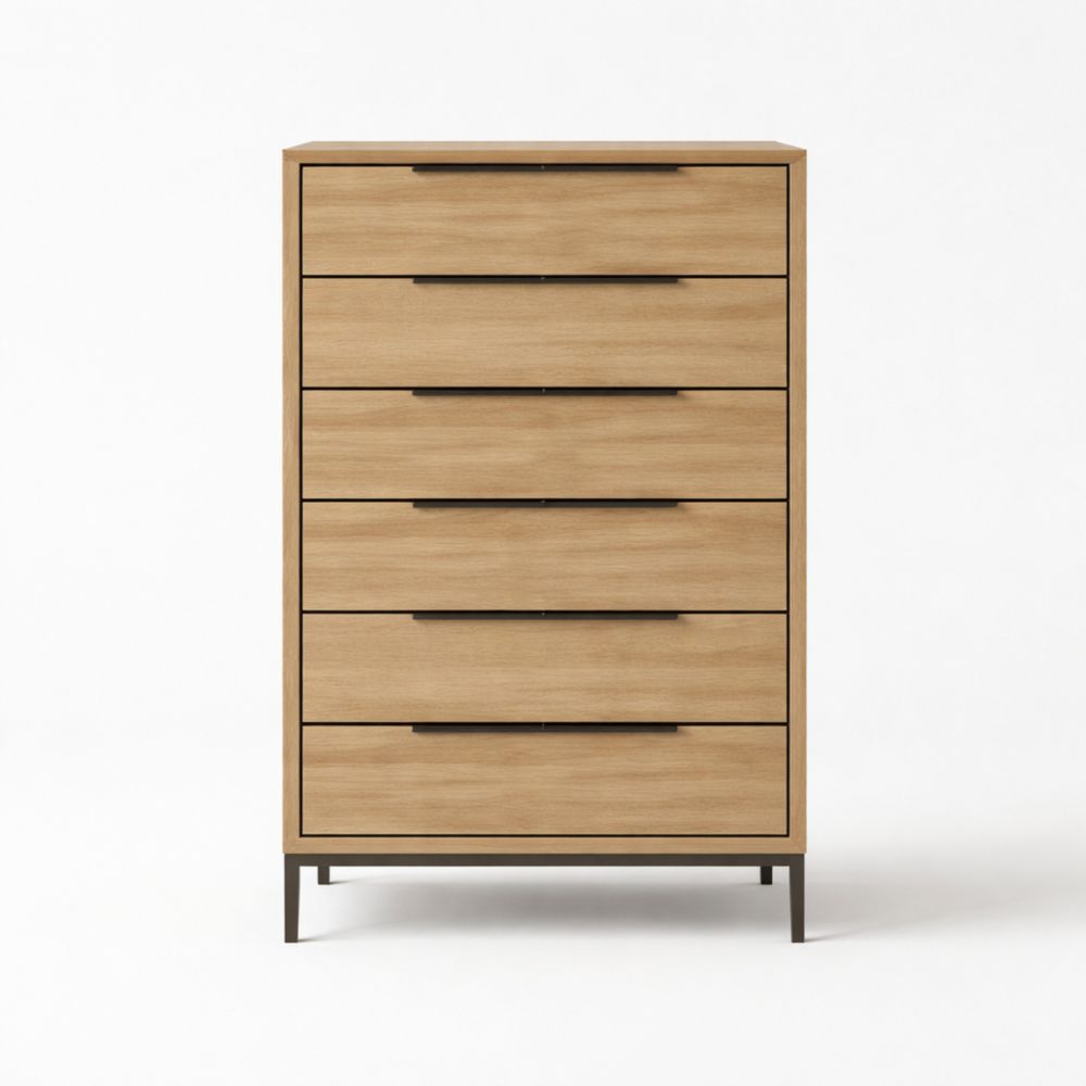 Caisson à 5 tiroirs en bois et métal