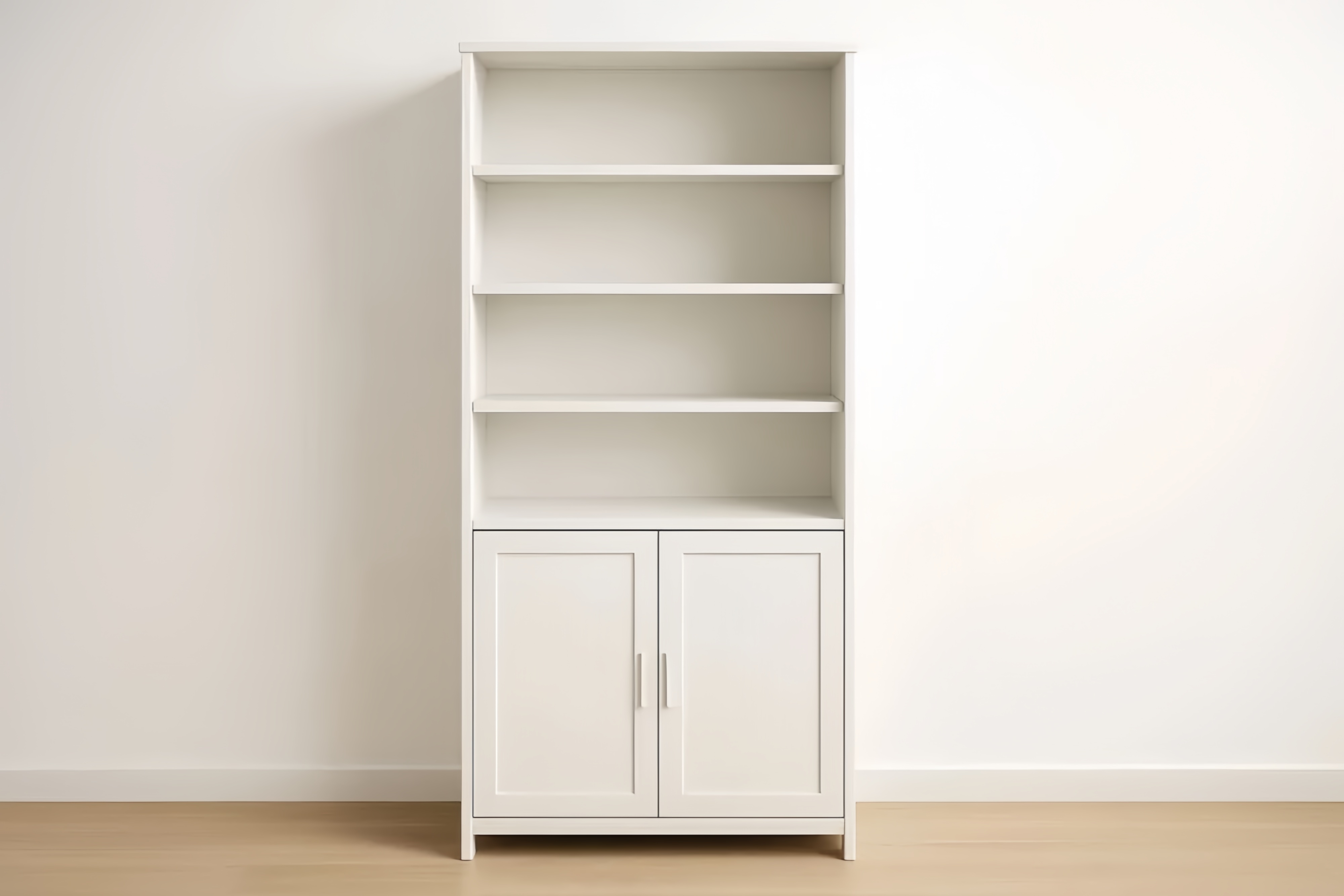 Bibliothèque en bois MDF avec portes blanc 180x80x30 cm(H×l×P)