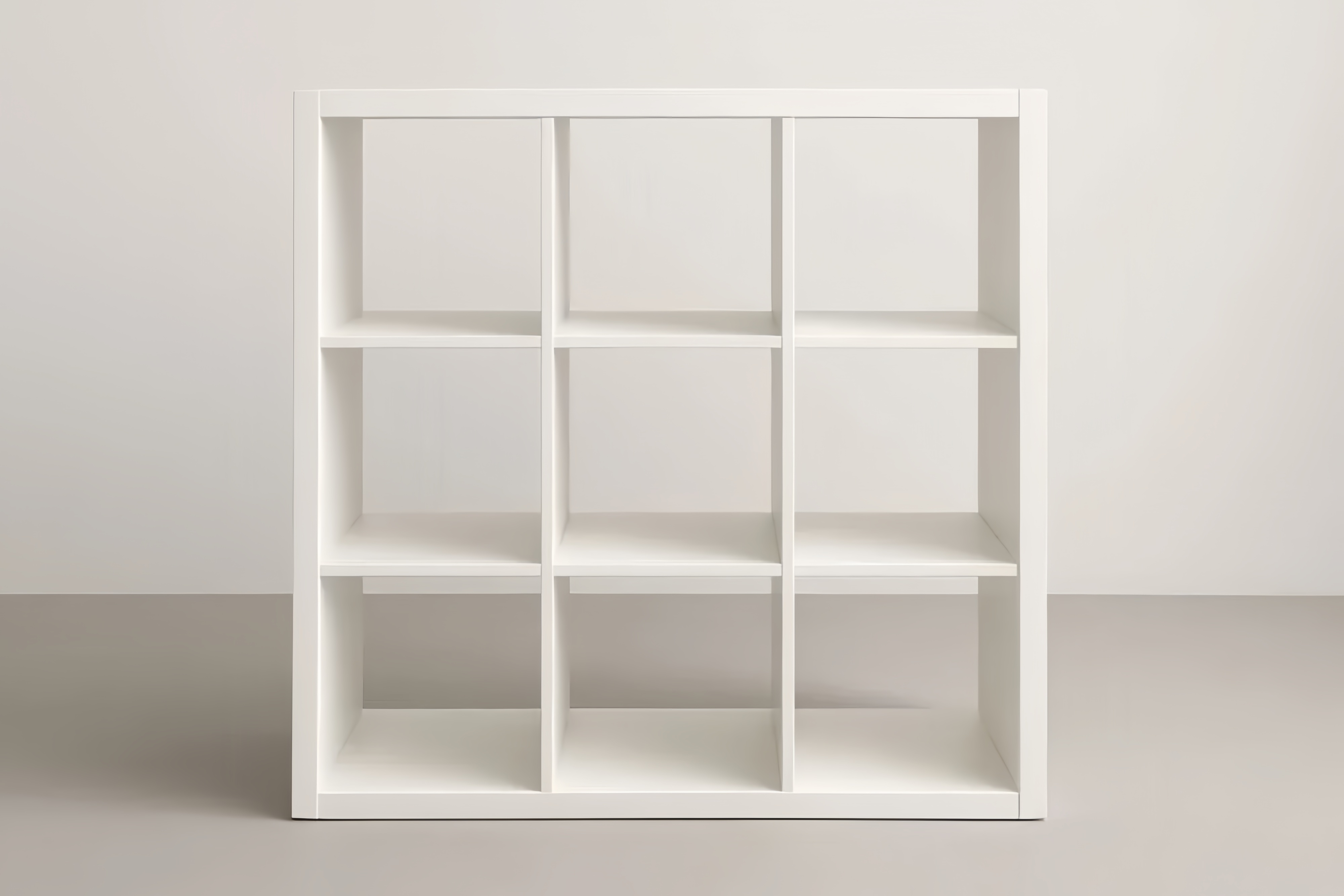 Bibliothèque carrée à 9 cases en bois MDF blanc 90x90x30 cm(H×l×P)