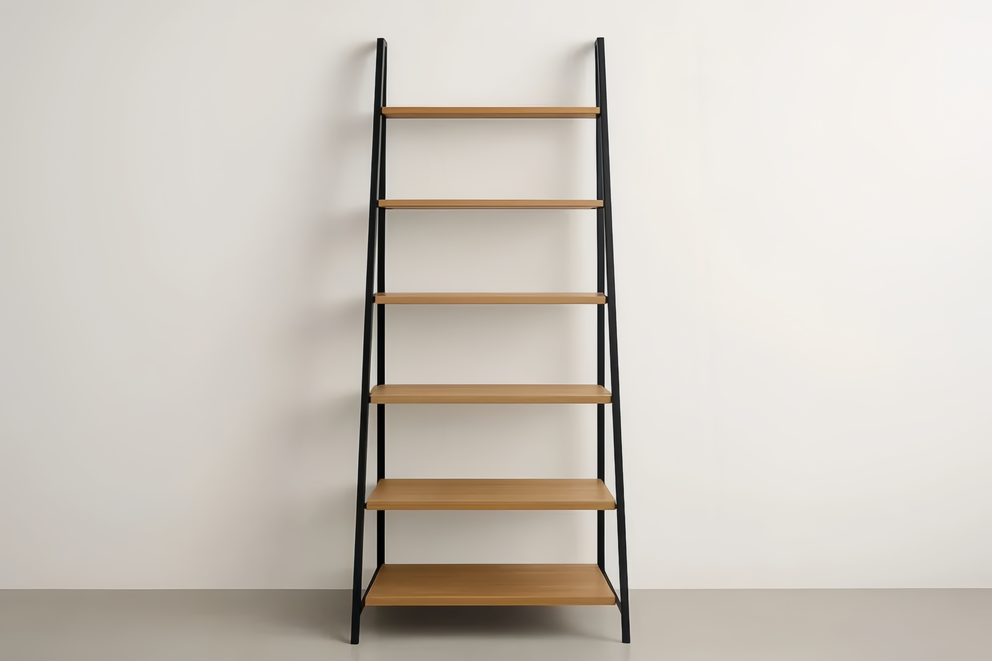 Étagère escalier en bois de chêne et acier noir à 6 niveaux