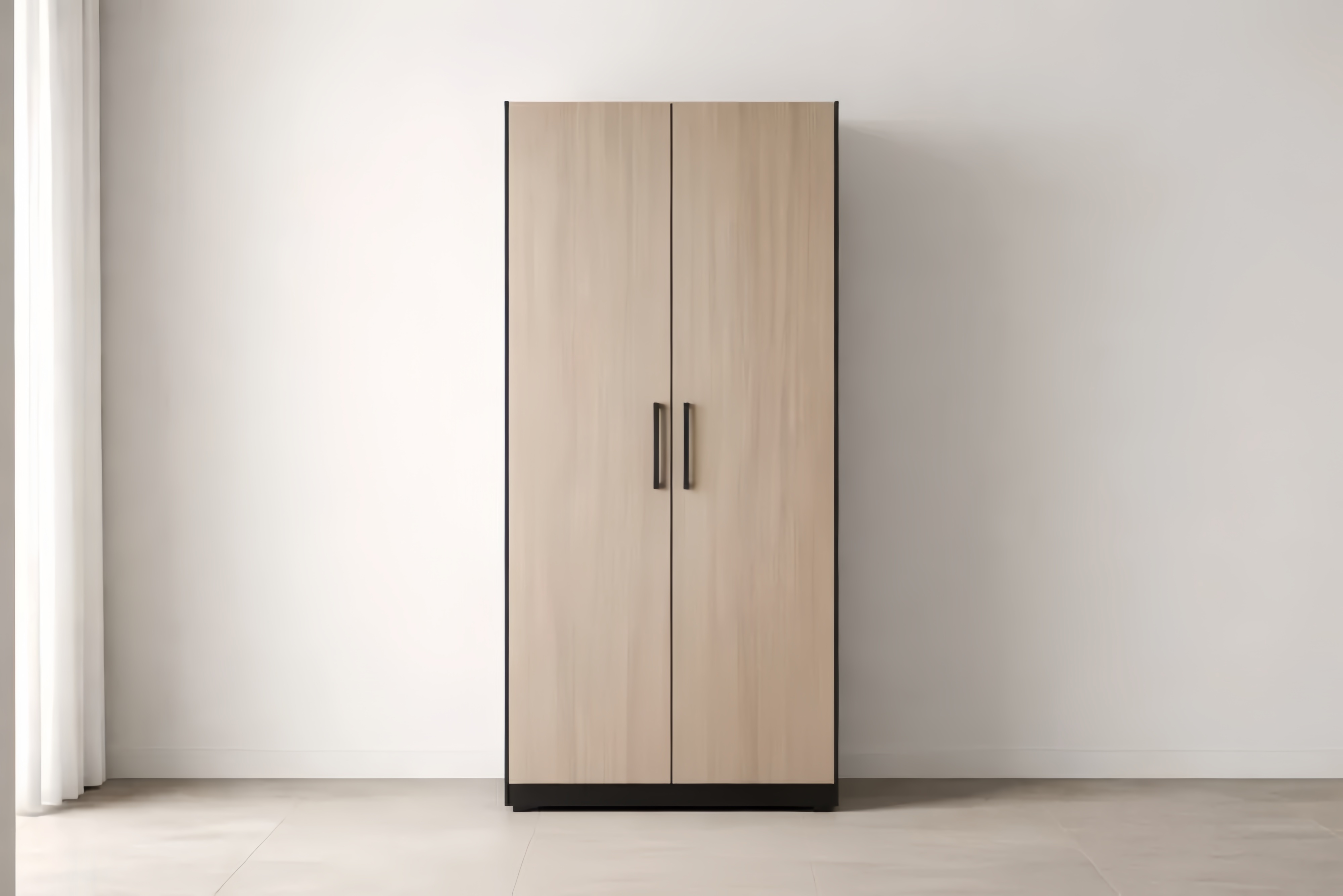 Armoire en Bois avec 2 Portes en Chêne Clair et Noir 200x90x60 cm