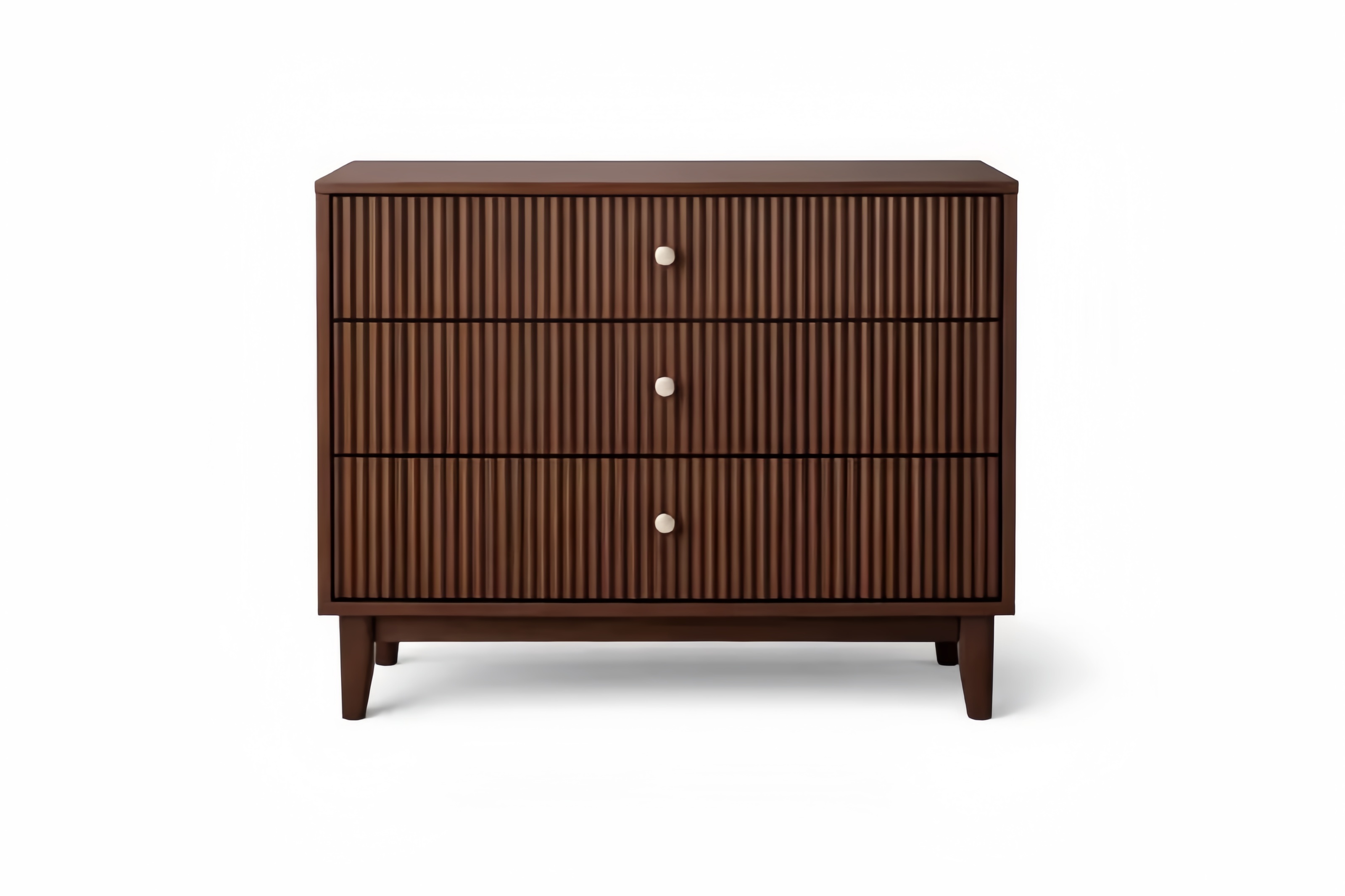 Commode en bois massif à 3 tiroirs marron