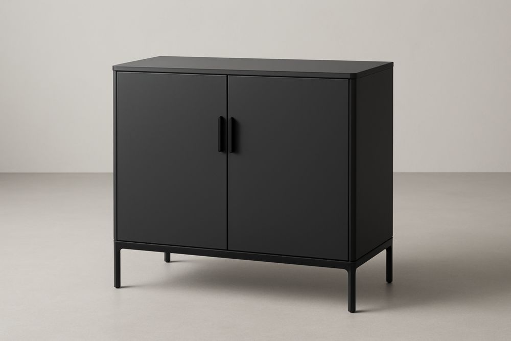Buffet de rangement en acier noir 80x40x80 cm
