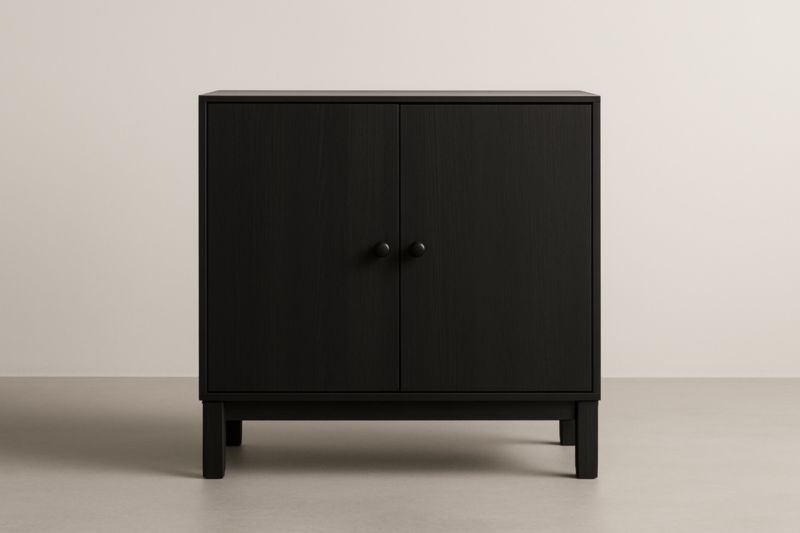 Buffet en bois noir 80x40x75 cm