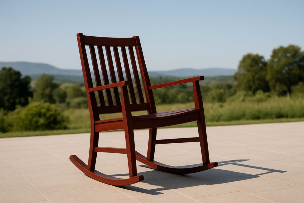 Chaise à bascule en bois marron