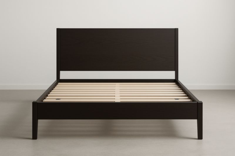 Struttura letto matrimoniale in legno nero 200x160 cm