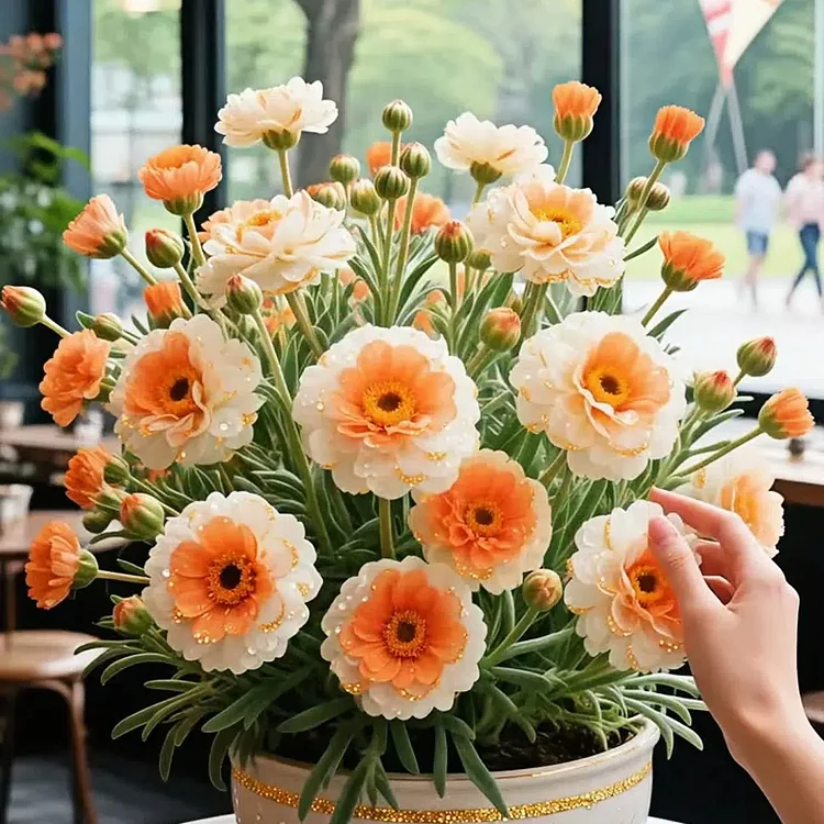 🏆 Viac než 75 000 predaných balení!🌸Zlatá čipkovaná portulaka🌸✨ Žiarivé dvojité kvety pre letné farbenie bez námahy