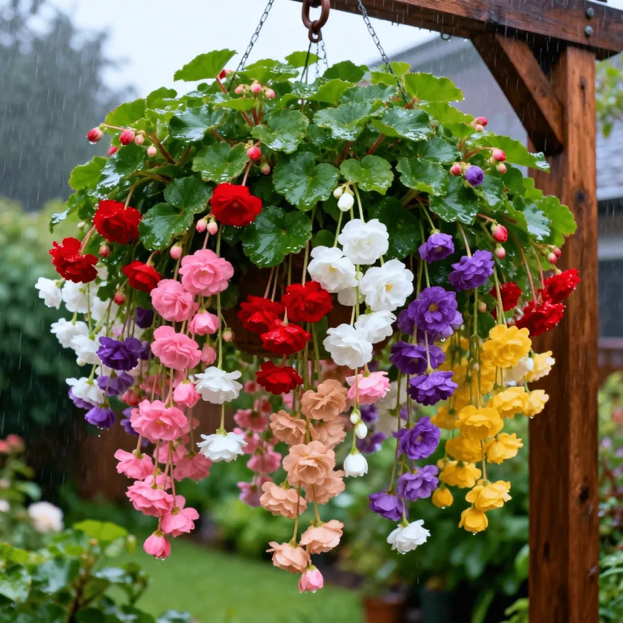 💥 No.1 Hanging Basket Bloom King – Cascading Begonia Bulbs 💐