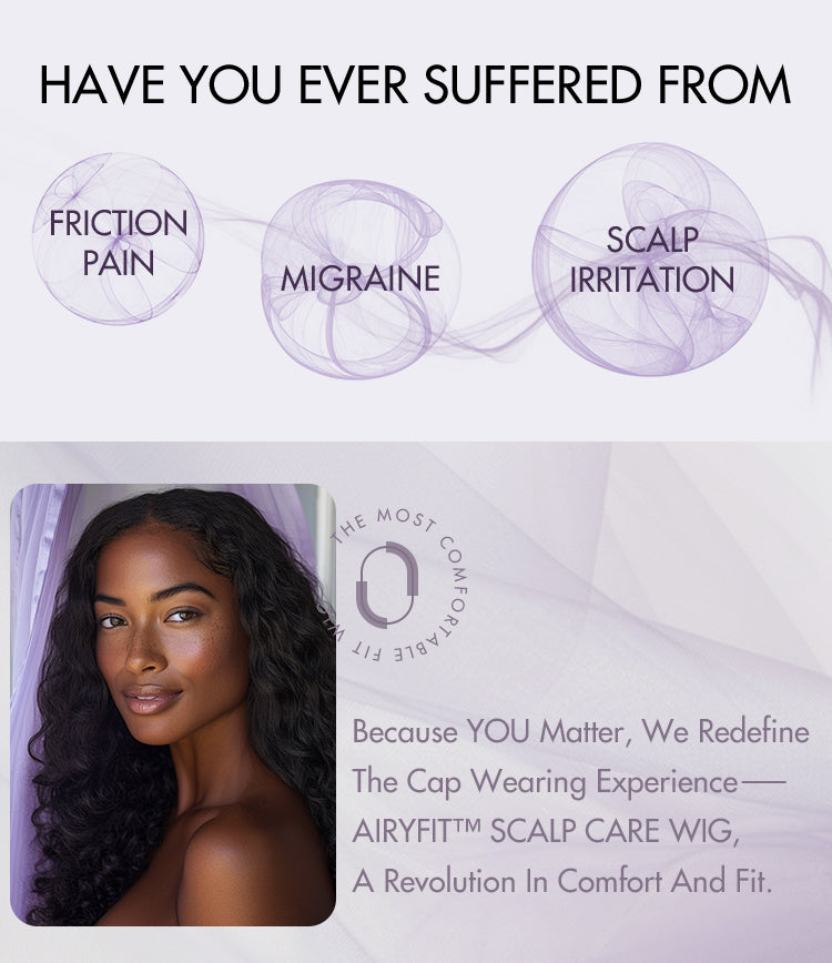 AiryFit™ Scalp Care Wigs | Effortless Water Wave Snugfit Glueless 5x5 Closure Pre-Cut Lace Curly Wig-17