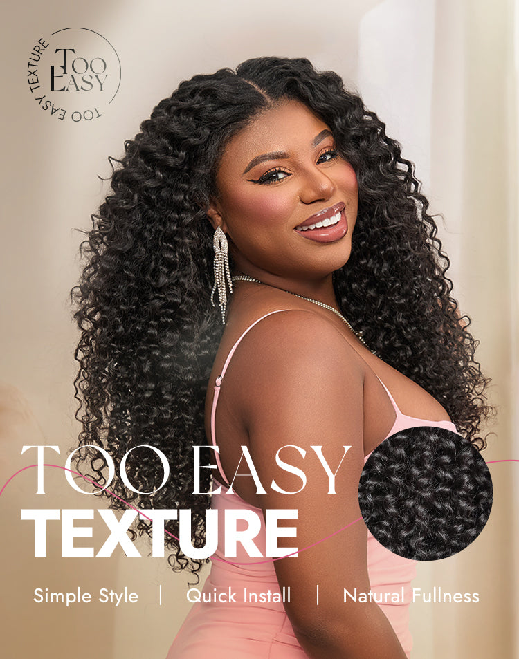 Luvme Too Easy Texture Messy Curly Half Wig Glueless Flexi-Fit Drawstring Wig Beginner Friendly-10