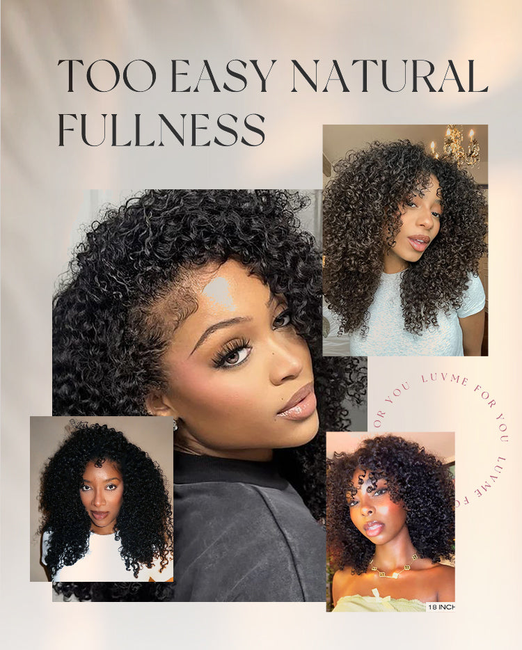 Luvme Too Easy Texture Messy Curly Half Wig Glueless Flexi-Fit Drawstring Wig Beginner Friendly-15