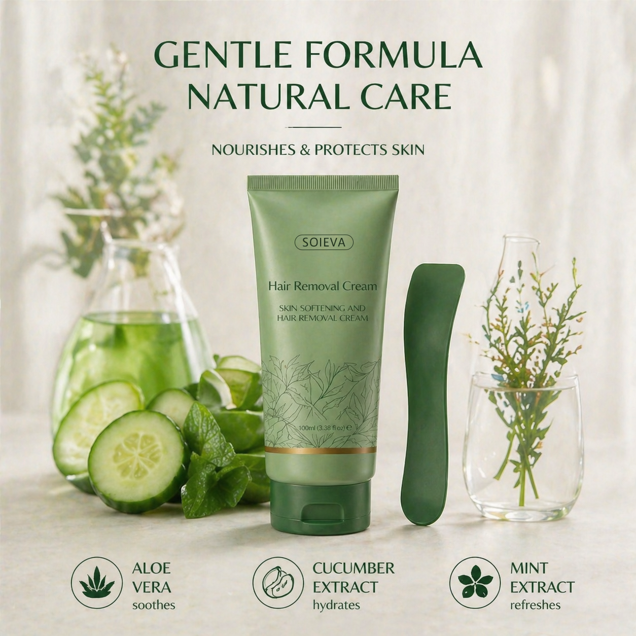 Soieva™ Hair Removal Cream | For Women & Men, Sensitive Skin